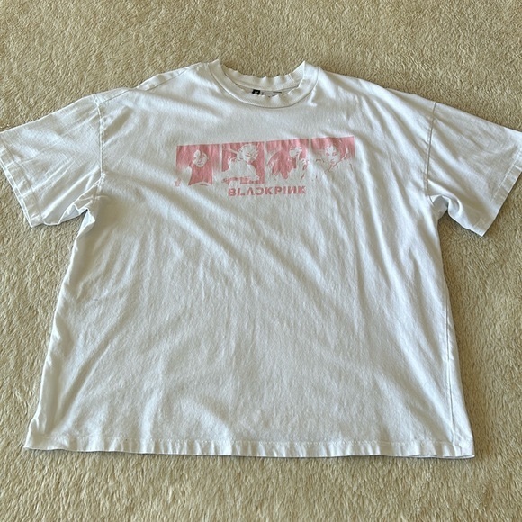 Black Pink short sleeve shirt white and pink size large - Picture 5 of 16